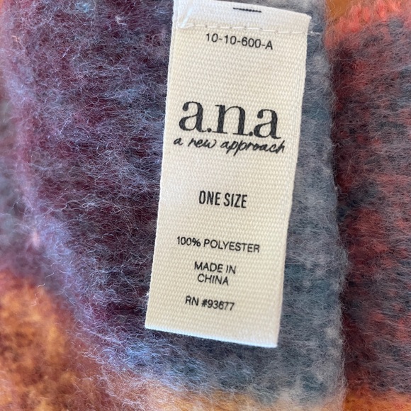 a.n.a Colorful Plaid Scarf - Picture 4 of 4